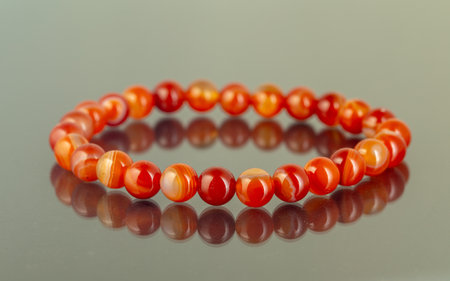 Jewelry made of natural stone and minerals, wrist braceletの写真素材