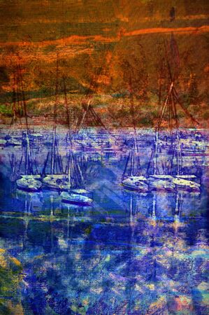 original artwork oil painting on stretched canvas の写真素材