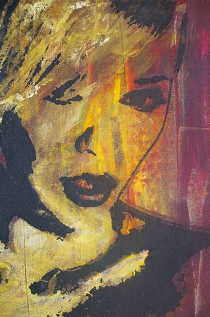 original artwork oil painting on stretched canvasの写真素材