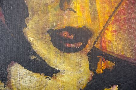 original artwork oil painting on stretched canvasの写真素材