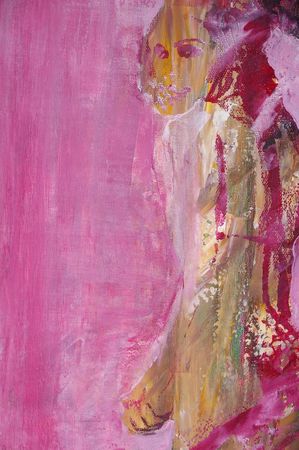 original artwork oil painting on stretched canvasの写真素材