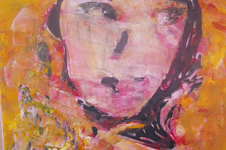 original artwork oil painting on stretched canvasの写真素材