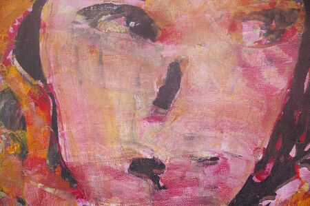 original artwork oil painting on stretched canvasの写真素材