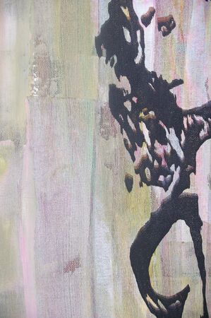 original artwork oil painting on stretched canvasの写真素材