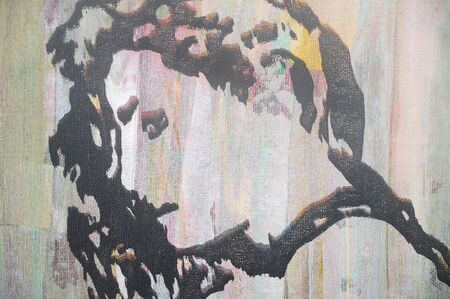 original artwork oil painting on stretched canvasの写真素材