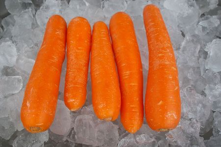 carrot on ice as per buffet breakfast servingの写真素材