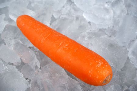carrot on ice as per buffet breakfast servingの写真素材