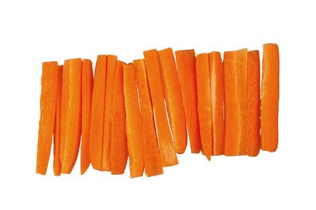 vegetable staple raw orange carrot isolated on whiteの写真素材