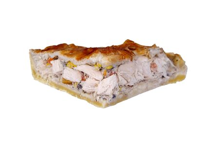 chicken meat pie or pot pie with short crust and flaky pastryの写真素材