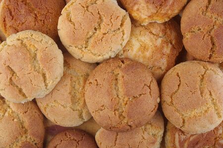 Peanut butter and ginger cookies background groupの写真素材