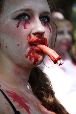 BRISBANE, AUSTRALIA - OCT 24 : Annual brain foundation zombie walk October 24, 2010 in Brisbane, Australiaのeditorial素材