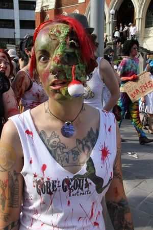 BRISBANE, AUSTRALIA - OCT 24 : Annual brain foundation zombie walk October 24, 2010 in Brisbane, Australiaのeditorial素材