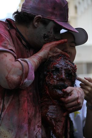 BRISBANE, AUSTRALIA - OCT 24 : Annual brain foundation zombie walk October 24, 2010 in Brisbane, Australiaのeditorial素材