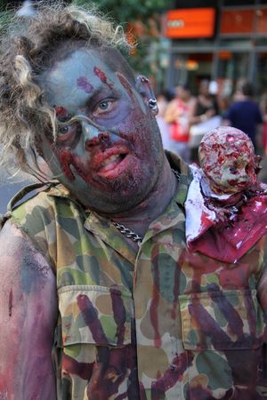 BRISBANE, AUSTRALIA - OCT 24 : Annual brain foundation zombie walk October 24, 2010 in Brisbane, Australiaのeditorial素材