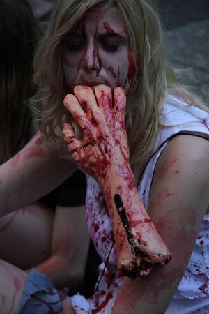 BRISBANE, AUSTRALIA - OCT 24 : Annual brain foundation zombie walk October 24, 2010 in Brisbane, Australiaのeditorial素材