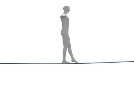 male tight rope walker 3d concept image の写真素材