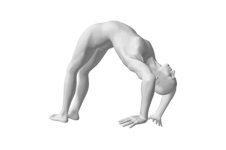 bent over backward going the extra mile concept renderの写真素材