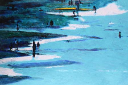 original oil painting beachscape gold coast surfers paradiseの写真素材