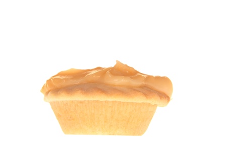 christmas fruit mince pie isolated over whiteの写真素材