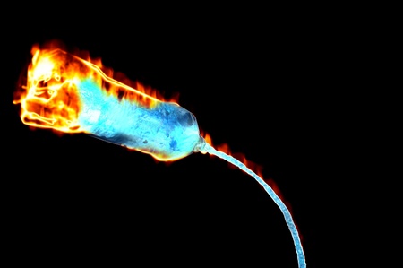 fire water bottle sports drink computer illustrationの写真素材