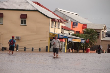 BRISBANE, AUSTRALIA - JAN 12 : Flood  Brisbane  Queensland declared natural disater January 12, 2011 in Brisbane, Australia のeditorial素材