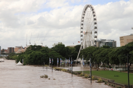 BRISBANE, AUSTRALIA - JAN 13 : Flood  Brisbane south bank area January 13, 2011 in Brisbane, Australia のeditorial素材