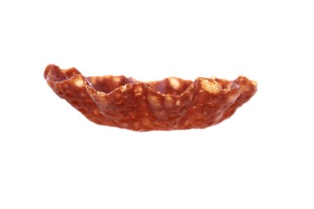 brown brandy snap basket isolated over white