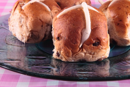 hot cross buns traditional easter fresh food の写真素材