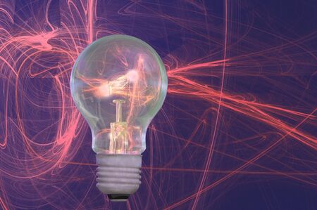 light bulb high energy abstract background renderの写真素材