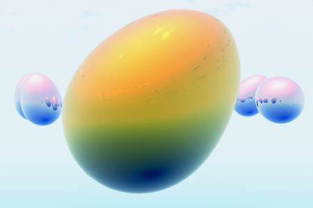 gold nest egg 3d render concept imageの写真素材