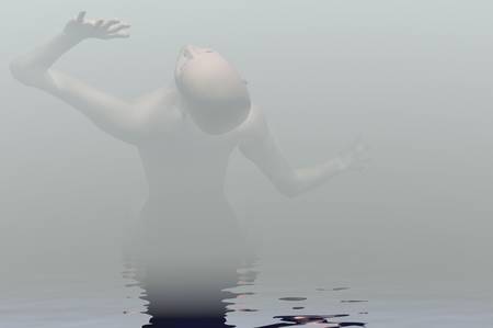 abstract woman falling misery failure concept imageの写真素材