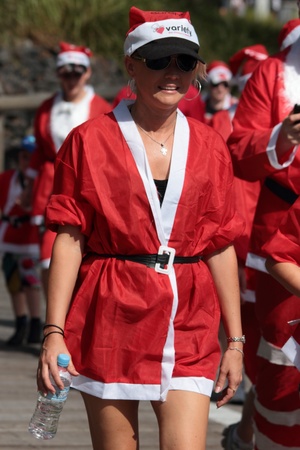 BRISBANE, AUSTRALIA  NOV 27 :Unidentified women takes part in Variety Santa Fun Run November 27, 2011 in Brisbane, Australia のeditorial素材