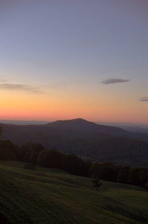 hdr morning background of rural dairy land glass house mountains sunshine coast