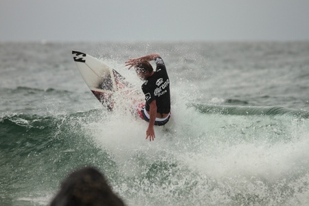COOLANGATTA, AUSTRALIA - MAR 03 : Quicksilver  Pro ASP World Tour, world number 1 Taj Burrow during expression session March 03, 2012 in Coolangatta, Australia のeditorial素材