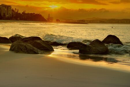 hdr image of coolangatta gold coast queensland australiaの写真素材
