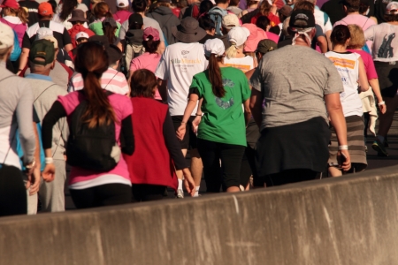 BRISBANE, AUSTRALIA - SEPTEMBER 02 : Unidentified runners  participating in the Bridge to Brisbane charity fun run on September 02, 2012 in Brisbane, Australiaのeditorial素材
