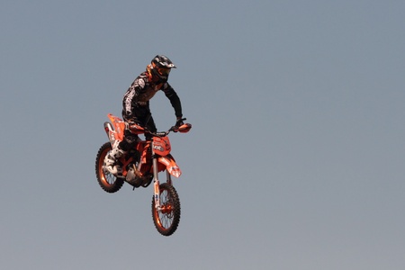 BRISBANE, AUSTRALIA - SEPTEMBER 15 :  unidentified rider giving FMX motorcross demonstration as part of Redcliffe Festival on September 15, 2012 in Brisbane, Australiaのeditorial素材