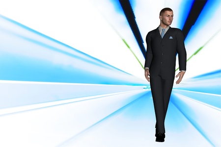 3d render  young modern business man concept fashion data stream image の写真素材