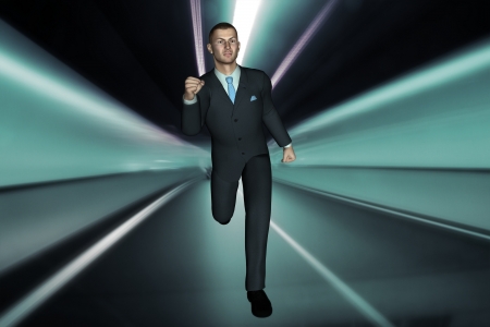 3d render  young modern business man running concept image の写真素材