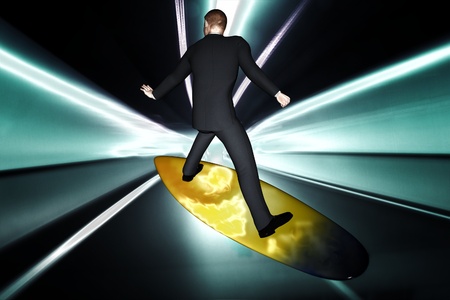 3d render  young modern business man surf technology concept image の写真素材