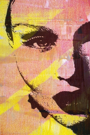 original oil painting of woman on canvas ideal for giclee printsの写真素材