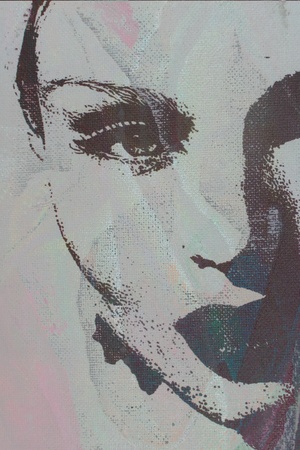 original oil painting of woman on canvas ideal for giclee printsの写真素材