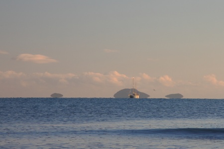 double  cone and armit  Islands in Airlie Beach whitsundays tropical holiday region of far north queensland australiaの写真素材