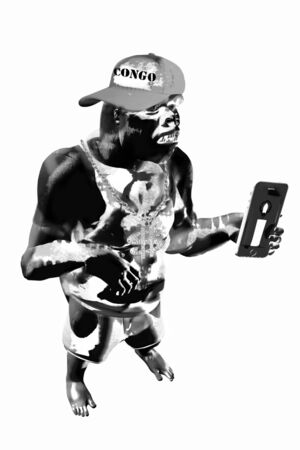 Graffiti depicting anti coltan mining gorilla environmentalism