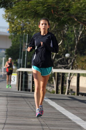 BRISBANE, AUSTRALIA - AUGUST 03 Unidentified competitor in Brisbane Marathon  August 03, 2014 in Brisbane, Australiaのeditorial素材
