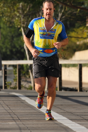 BRISBANE, AUSTRALIA - AUGUST 03 Unidentified competitor in Brisbane Marathon  August 03, 2014 in Brisbane, Australiaのeditorial素材