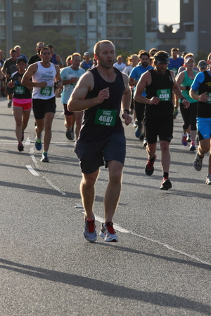 BRISBANE, AUSTRALIA - SEPTEMBER 07 : Unidentified runners  participating in the "Bridge to Brisbane" charity fun run on September 07, 2014 in Brisbane, Australiaのeditorial素材