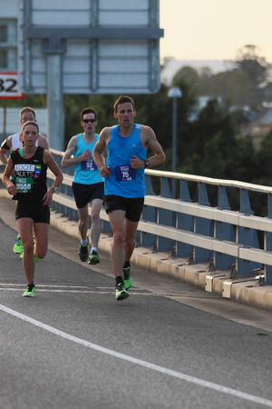 BRISBANE, AUSTRALIA - SEPTEMBER 07 : Unidentified runners  participating in the "Bridge to Brisbane" charity fun run on September 07, 2014 in Brisbane, Australiaのeditorial素材