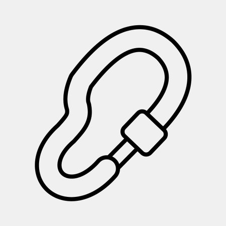 Icon carbine. Camping and adventure elements. Icons in line style. Good for prints, posters, , advertisement, infographics, etc.のイラスト素材