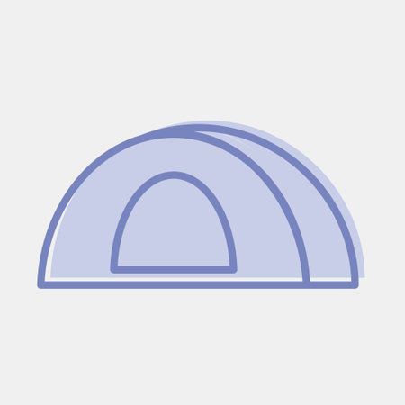 Icon tent. Camping and adventure elements. Icons in two tone style. Good for prints, posters, ,...
